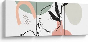 Obraz - Kwiaty w wazonie N⁰3 (z zegarem) (90x30 cm)