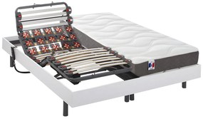 Zestaw relaksacyjny z płytek i listewek 100% lateksu 5-strefowy MENELAS marki  Ysmée - Kolor biały - 2x80x200cm - silniki OKIN