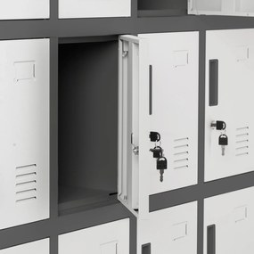 Szafa BHP 20-skrytkowa 136x45x172 cm Robert antracyt/biały