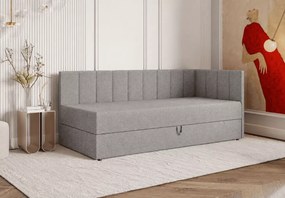 Łóżko kontynentalne Honia 90x200 / 120x200 – łóżko z pojemnikiem i tapicerowanym zagłówkiem