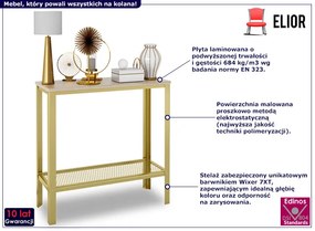 Nowoczesna konsola z metalowym stelażem złoty + dąb sonoma - Atrosa 3X