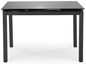 JASPER stół + 4 krzesła SZKLANY STÓŁ tapicerowane krzesła tkanina szare