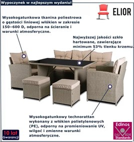 Beżowy zestaw wypoczynkowy do ogrodu K4-L43