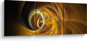 Obraz - Abstrakcja w ruchu (z zegarem) (90x30 cm)