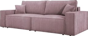 Kanapa KASJO Lewostronny Sofo-Narożnik z funkcją spania i poduszkami, 2x pojemnik POSO 027 Różowy DOMOHOME