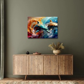 Obraz - Malowanie delfinów (70x50 cm)