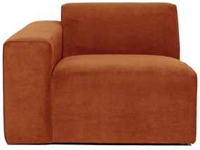 Pomarańczowy końcowy moduł sztruksowej sofy Scandic Sting, 101 cm, lewostronny