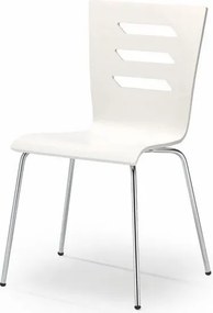Białe krzesło na chromowanych nogach K155