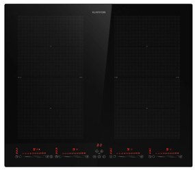 Klarstein Masterzone 60 Flex płyta indukcyjna do zabudowy, 4 strefy Flex, ThermoBoost, technologia Smart Flex, maks. 9600 W