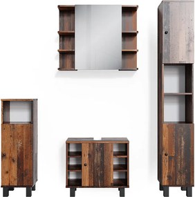 Zestaw mebli łazienkowych rustykalny dąb 60x32x54 fynn