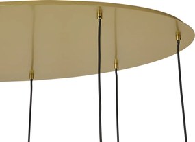 Lampa wisząca w stylu Hotel Chic mosiężna z niebiesko-zielonym szkłem 8-punktowa - Qara