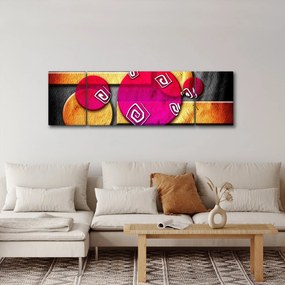 Abstrakcyjny obraz z historycznymi symbolami (170x50 cm)