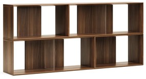 Brązowy modułowy system półek w dekorze orzecha 4 szt. 168x76 cm Litto – Kave Home