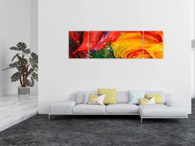Obraz - Niebieska abstrakcja za pomocą pędzla (170x50 cm)