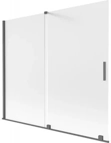 Mexen Velar parawan nawannowy 2-skrzydłowy rozsuwany 180 x 150 cm, szron, gun gray szczotkowany - 896-180-000-31-66