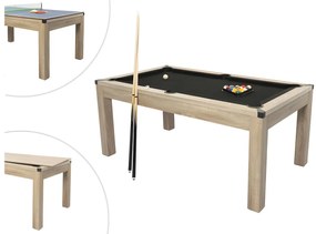 Stół wielofunkcyjny do bilarda i ping-ponga - Kolor naturalny jasny - dł. 182 x szer. 102 x wys. 80 cm - HENK