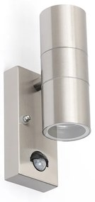 Zewnetrzna Kinkiet / Lampa scienna zewnętrzny stal 2-punktowy IP44 z czujnikiem ruchu - Duo Nowoczesny Oswietlenie zewnetrzne