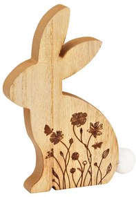 Wielkanocny drewniany zając FLORAL BUNNY 18 cm