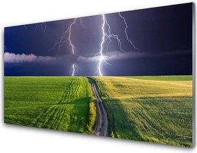 Szkło do Kuchni na Ścianę Potęga Burzy nad Polami