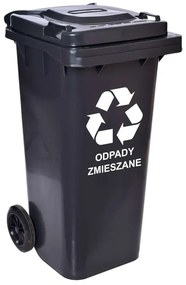 Czarny kosz na śmieci 120L R0-N98