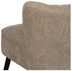 Beżowy fotel z tkaniny szenilowej Glam – Ixia