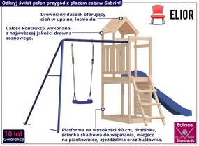 Plac zabaw do ogrodu z huśtawką i zjeżdżalnią Lapis 5X
