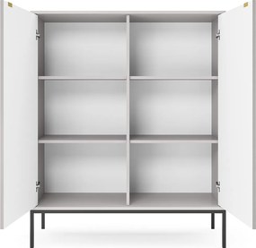 Komoda: 2 drzwi, szary, czarny, 104 x 125 x 39 cm, złote uchwyty