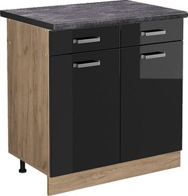 Szafka dolna do kuchni czarny wysoki połysk 80x60x81.6 r-line