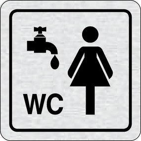 Samoprzylepna tabliczka na drzwi -Umywalka, WC damskie