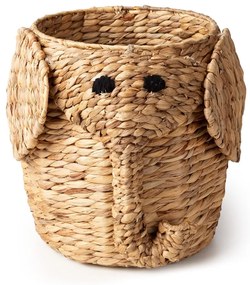 Dziecięcy kosz na zabawki z hiacyntu wodnego w naturalnym kolorze ø 30x35 cm Elephant – Compactor