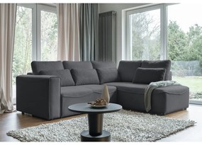 Ciemnoszary rozkładany narożnik (róg zmienny) Homely Tommy – Miuform