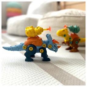 Woopie zestaw dinozaury do skręcania 3 szt. zestaw konstrukcyjny w pudełku + wiertarka i śrubokręt