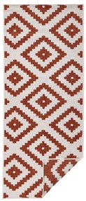 Czerwono-kremowy chodnik odpowiedni na zewnątrz NORTHRUGS Malta, 80x345 cm