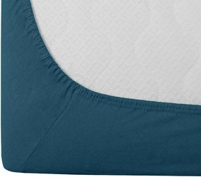 PrzytulneMieszkanie.pl Prześcieradło Jersey HIGHFIT petroliowe 180 x 200 cm