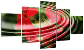 Abstrakcyjny obraz - kwiaty w falach (125x70 cm)