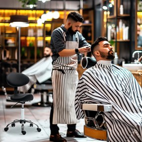 HOMCOM Hoker z regulowanym siedziskiem 51-67 cm i oparciem, do studia masażu, tatuażu, kliniki, SPA, Czarny