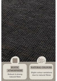 Czarny chodnik z juty 80x200 cm Bouclé – Hanse Home