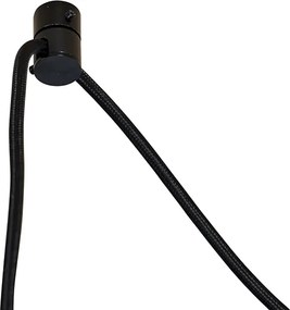 Lampa wisząca czarna z brązowo-beżowym kloszem 35 cm 3-punktowa - Cava