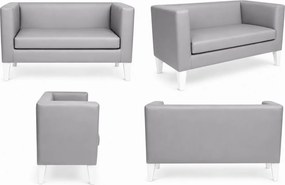 Sofa Monaco : Kolor nogi - Biała, Kolor tkaniny - EKO-SKÓRA - 22D, Typ tkaniny - Eko-skóra , Wysokość nogi - 15 cm