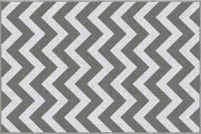 Outsunny Dywan na zewnątrz Wodoodporny Dwustronny Jasnoszary i biały Włókno z tworzywa 121x182cm | Aosom PL