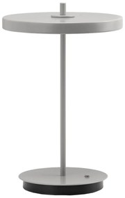 Jasnoszara metalowa lampa stołowa LED z metalowym kloszem (wysokość 31 cm) Asteria Move – UMAGE