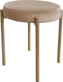 Taboret DIOR stelaż metalowy tkanina Welur : Kolor Stelaża - Złoty, Kolor tkaniny - VELVET - MG06, Typ tkaniny - Velvet