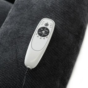Fotel Masujący JASPER Elektryczny Rozkładany z Podnóżkiem Czarny Nowoczesny