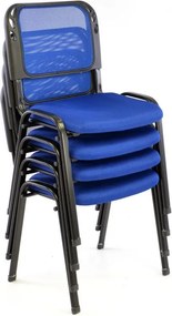 Zestaw krzeseł do sztaplowania, niebieski - 8 szt