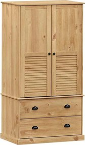 Szafa VIGO 90x55x170 cm z Litego Drewna Sosnowego z 2 Szufladami i Metalowymi Uchwytami