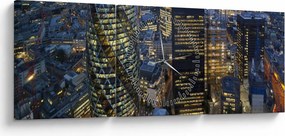 Obraz - Wieczorna panorama Londynu (z zegarem) (90x30 cm)