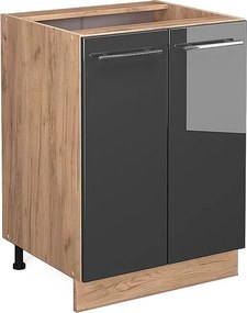 Szafki kuchenne antracyt wysoki połysk 60x51.6x82 fame-line