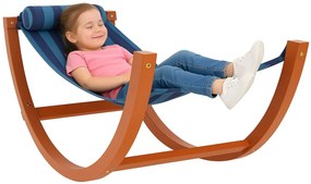 Niebieski leżak dziecięcy na bujanym stelażu S5-F08