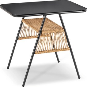 Zestaw Mebli Ogrodowych TRISTE Stolik i 2x Krzesło Brązowy/Czarny Rattan Nowoczesny