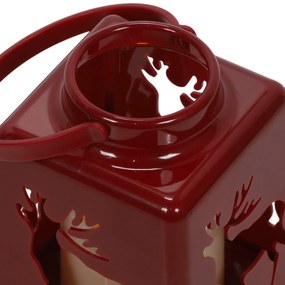 Świąteczny lampion ze świecą LED, 14 cm